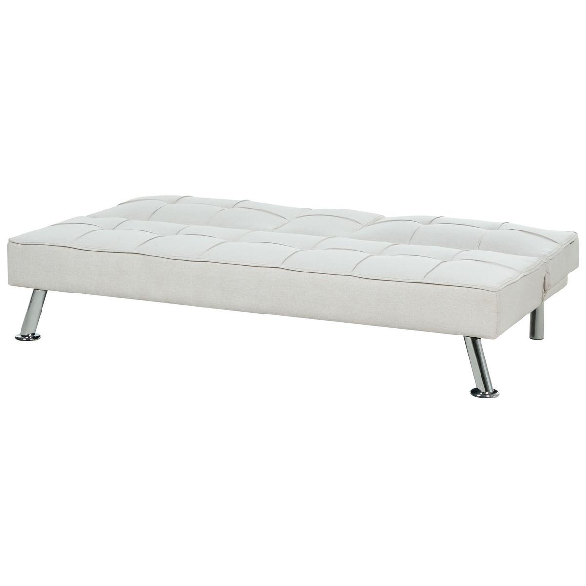 3-SITZER-SCHLAFSOFA hellbeige Roxen - Beige/Silberfarben, Textil (168/77/81cm) - Beliani