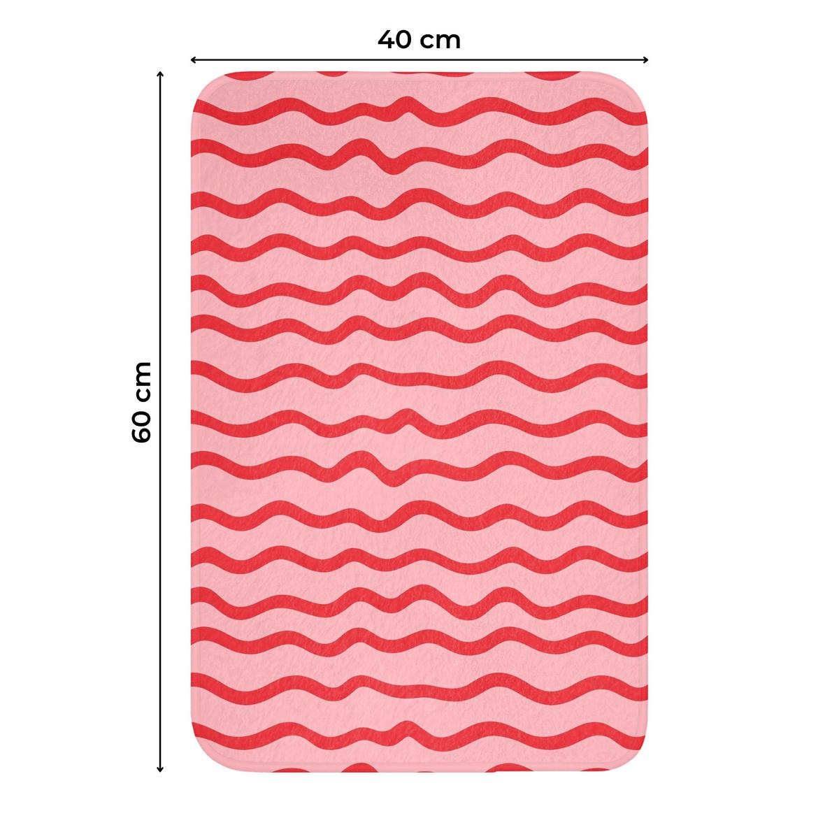 WC-VORLEGER Verspielt - Muster - Rot WC Teppich 40x60 cm - Rosa, Textil (40/1cm) - OnlyWow