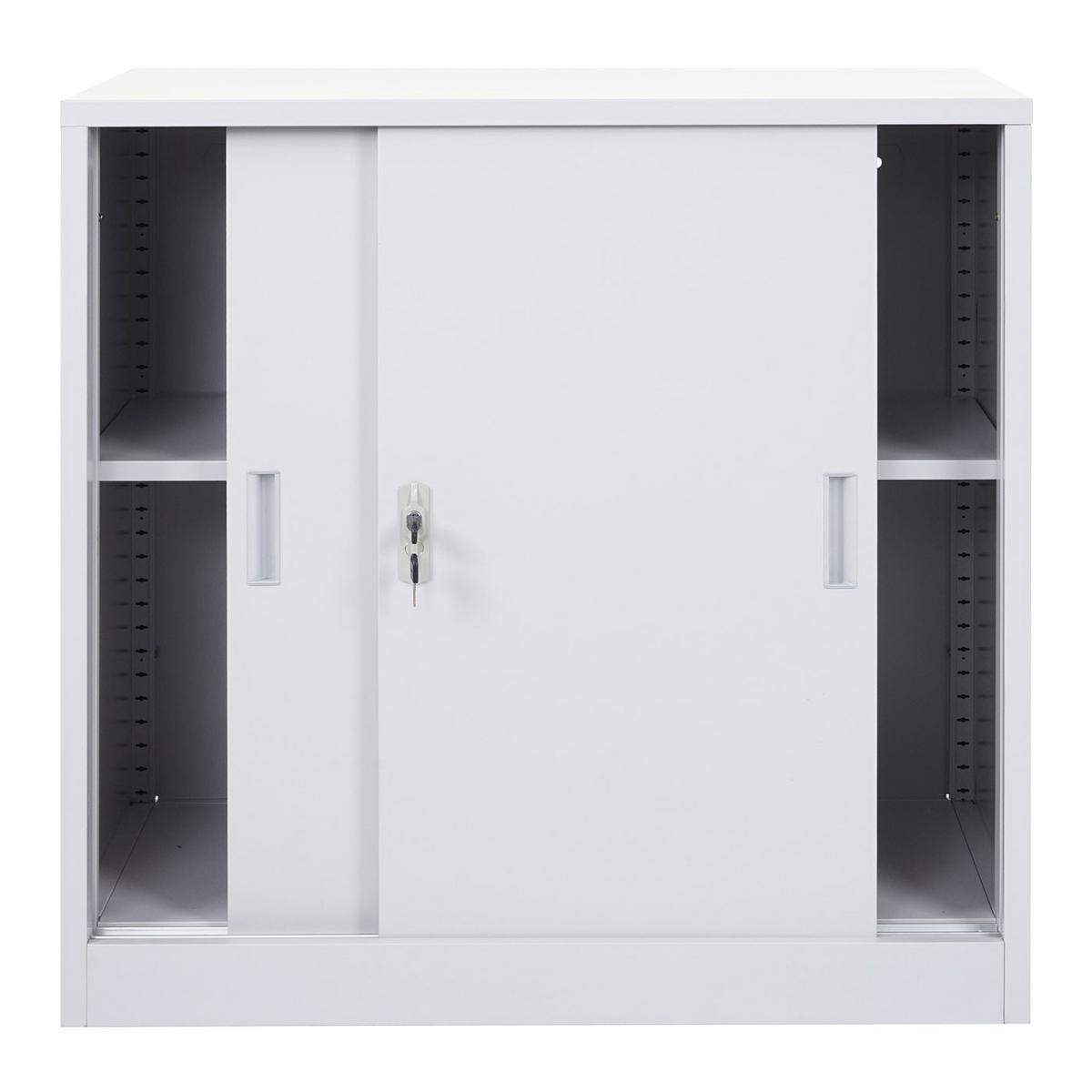 AKTENSCHRANK Grau - Grau, Metall (90/90/45cm) - MCW