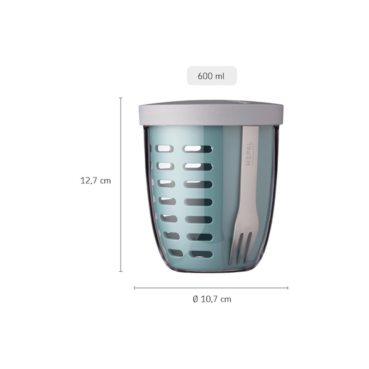 FRUITPOT Ellipse Nordic Green 600 ml - Grün, Kunststoff (10.7/12.7/10.7cm) - Mepal