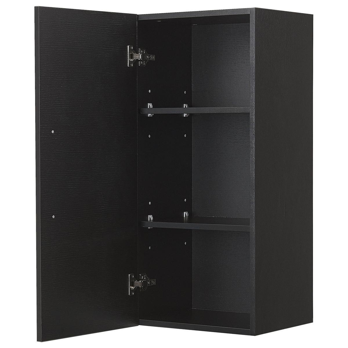 BAD HÄNGESCHRANK schwarz Bilbao - Silberfarben/Schwarz, Holzwerkstoff (40/88/35cm) - Beliani