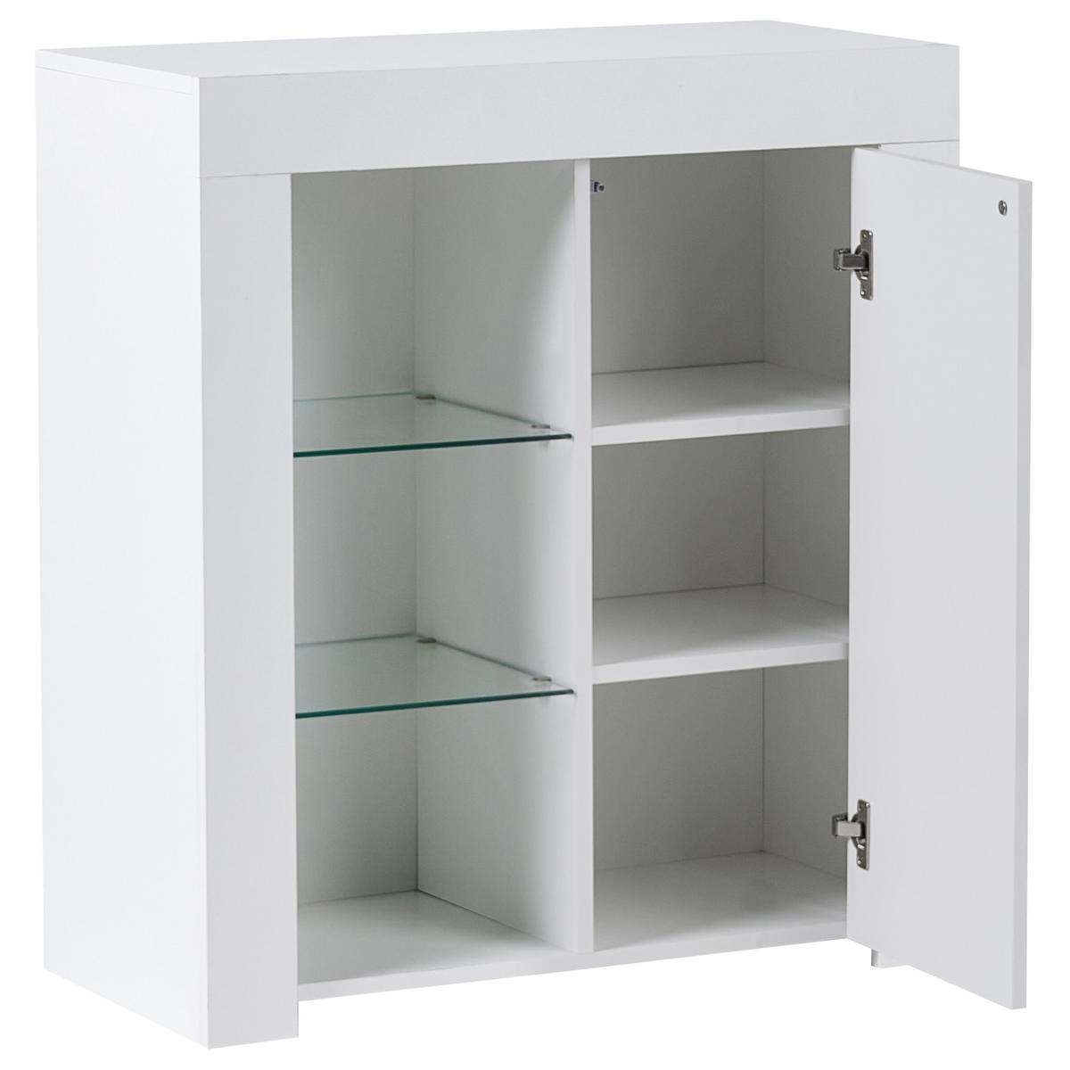 SIDEBOARD mit LED-Beleuchtung Weiß Kamloops - Weiß, Holzwerkstoff (75/84/35cm) - Beliani