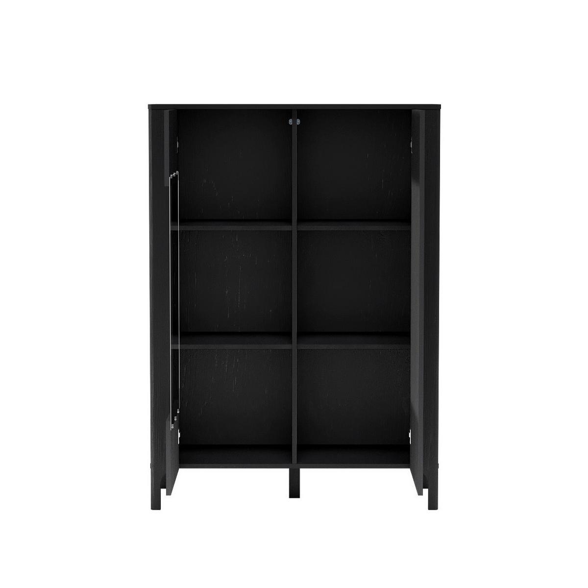 VITRINE ALICANTE 145 / 103 cm in Schwarz - Schwarz, Holzwerkstoff (103/145/40.5cm) - MASSENO