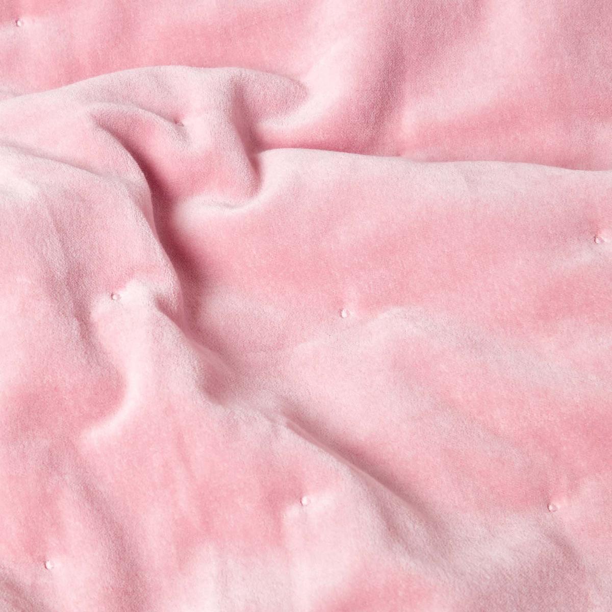SAMT-KUSCHELDECKE 120/150 cm, Baumwolle wattiert - Rosa, Textil (125/150cm) - Homescapes