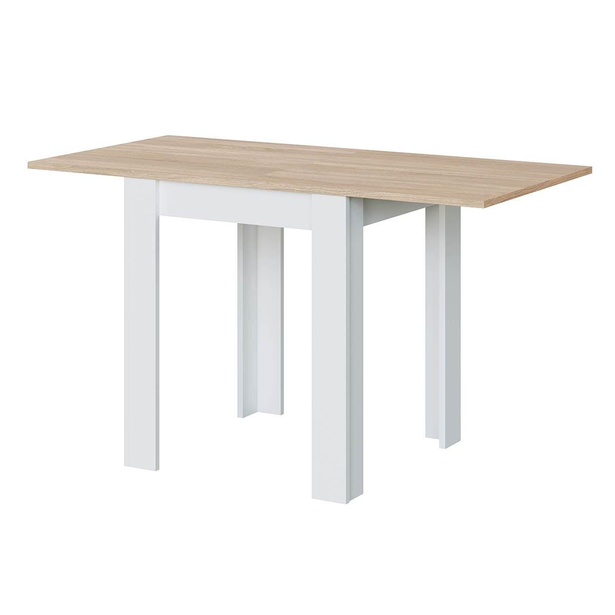 TISCH ausziehbarer Klappsystem in Buchform 67/67/79 cm - Weiß, Holzwerkstoff (7.9/67/79cm) - Calicosy