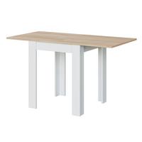 TISCH ausziehbarer Klappsystem in Buchform 67/67/79 cm - Weiß, Holzwerkstoff (7.9/67/79cm) - Calicosy