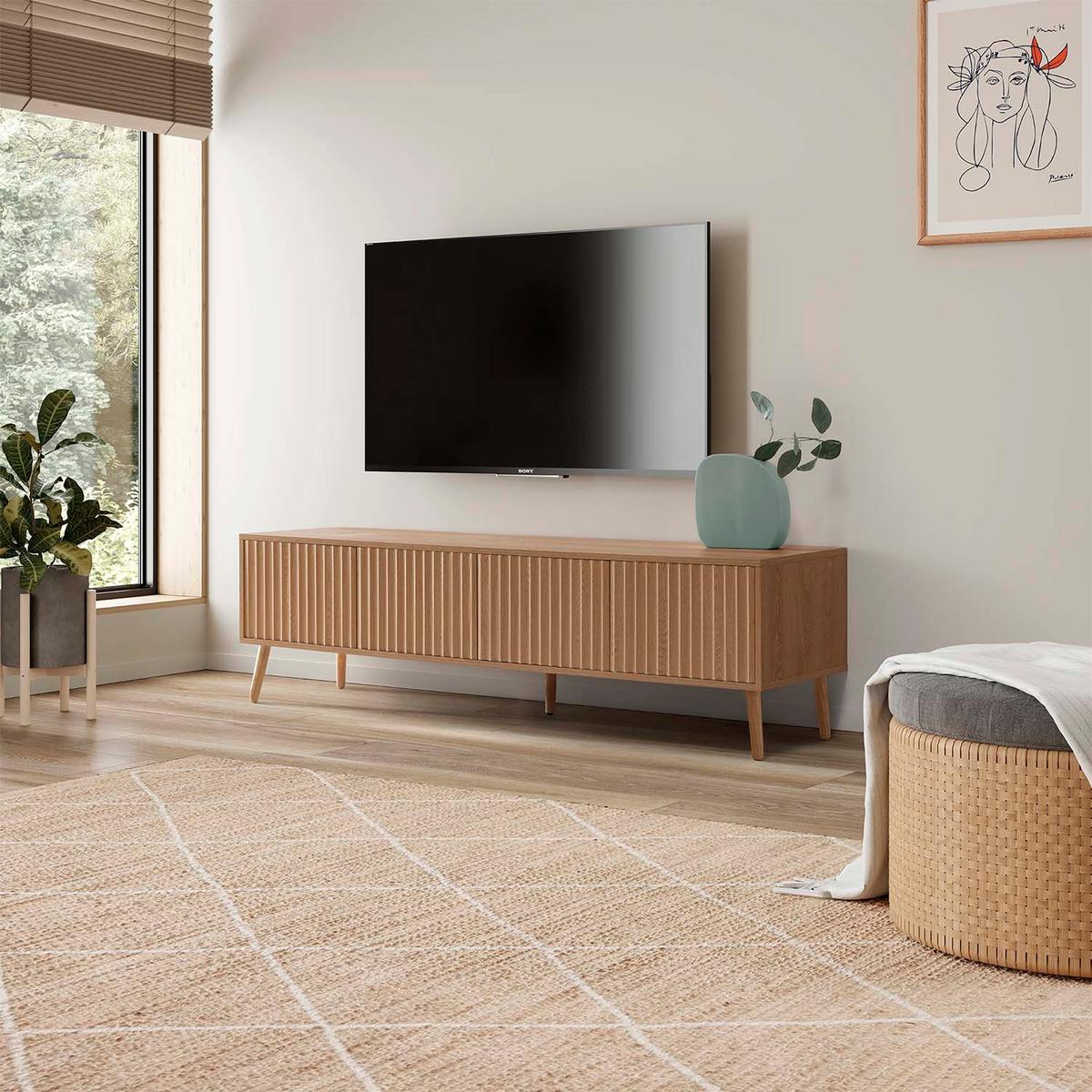 TV-ELEMENT Lluvia 4 Türen Eiche farbe - Honigeiche, Holzwerkstoff (160/45/40cm) - VS Venta-stock