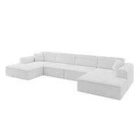 WOHNLANDSCHAFT IREA-U2-v3 - 386x165x77 cm Weiß - Weiß, Holzwerkstoff/Textil (386/77/165cm) - ALTDECOR