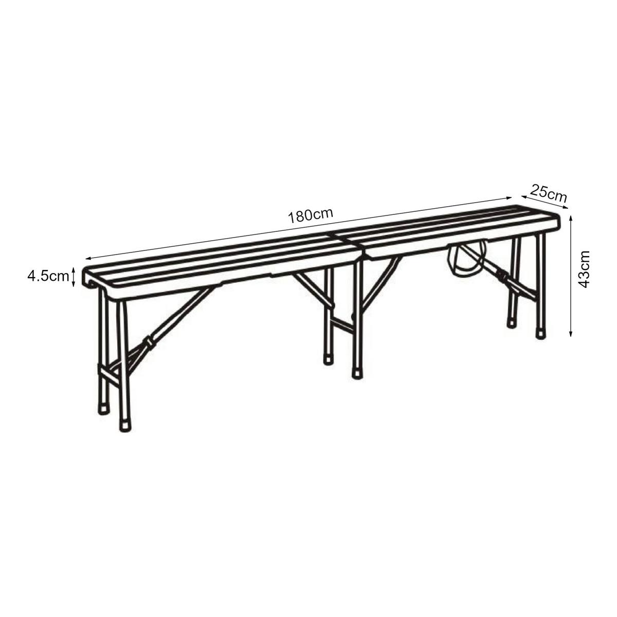 KLAPPBANK Lillestrøm - Dunkelbraun, Kunststoff/Metall (180/43/25cm) - [en.casa]