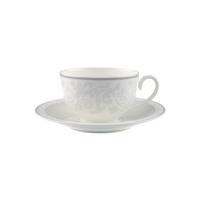 CAPPUCCINOTASSE MIT UNTERTASSE Gray Pearl weiß 310 ml - Weiß, Keramik (0.31L) - Villeroy & Boch