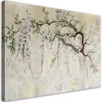 WANDBILD hängende blumen minimalismus - Beige, Textil (60/40cm) - Feeby