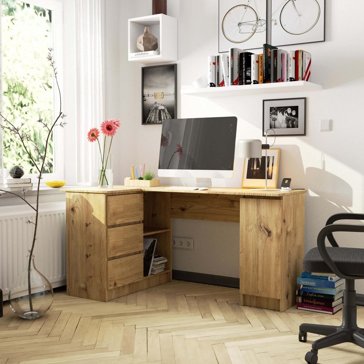 SCHREIBTISCH Weiß 77/155/85 - Weiß, Holzwerkstoff (124/85/77cm) - RAUMHIRSCH FURNITURE