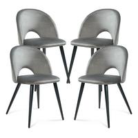 ESSZIMMERSTUHL-SET 4 TLG. Karijoki - Schwarz/Grau, Textil/Metall (50/77/55cm) - [en.casa]