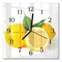 WANDUHR aus Glas 30x30 cm - Zitronen - Gelb, Glas (30/30/0.4cm) - TULUP