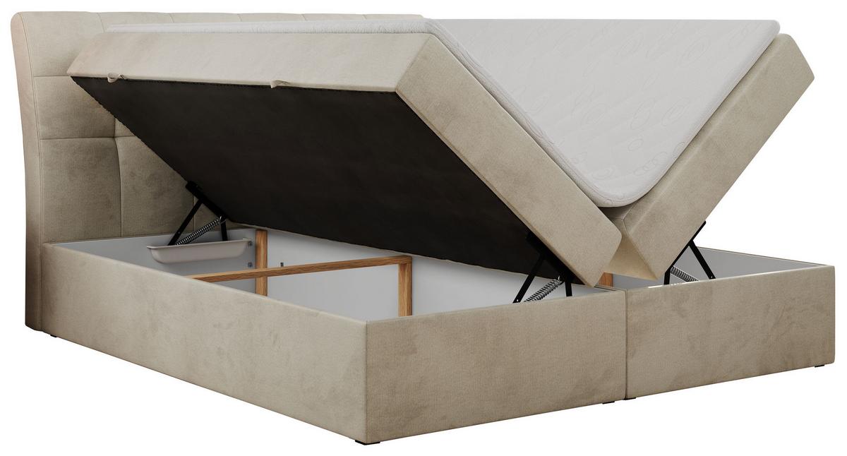 BOXBETT DIEGOS 140/200 Beige Velvet - H4 - Beige, Holz/Textil (140/200cm) - MKS