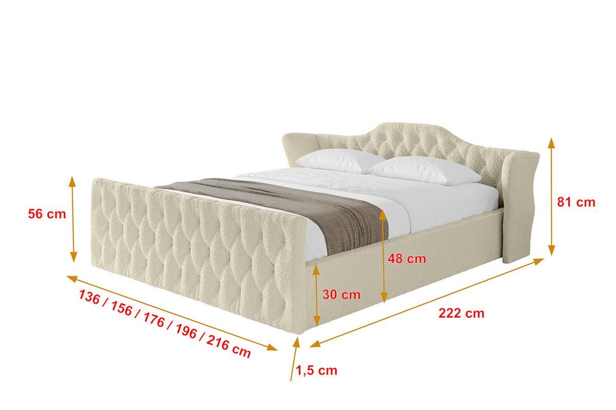 POLSTERBETT mit Bettkasten, Fußteil und Lattenrost, Boxbett ohne Matratze - ZORAN-Z-V1 120x200 Beige - Taupe, Holzwerkstoff/Textil (120/200cm) - ALTDECOR