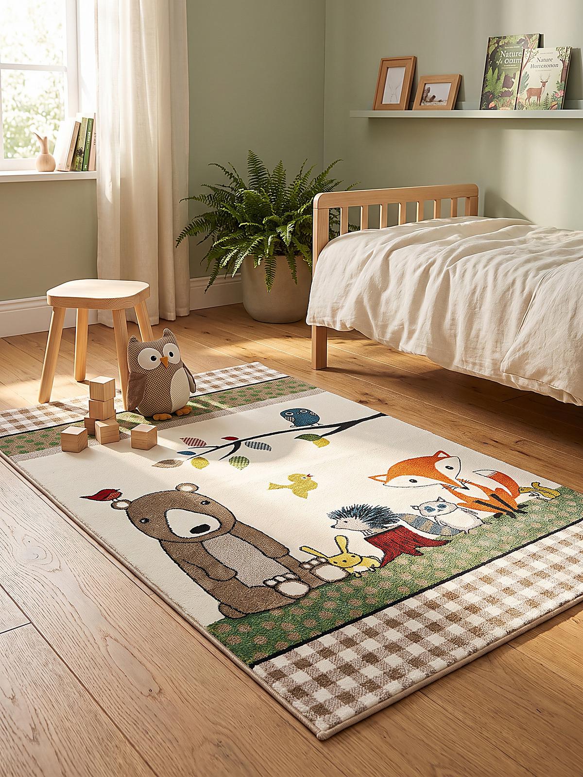 KINDERTEPPICH Kurzflor Karo CASOLA Polypropylen Creme 80 x 150 cm - Beige, Textil (80/150cm) - KADIMA DESIGN