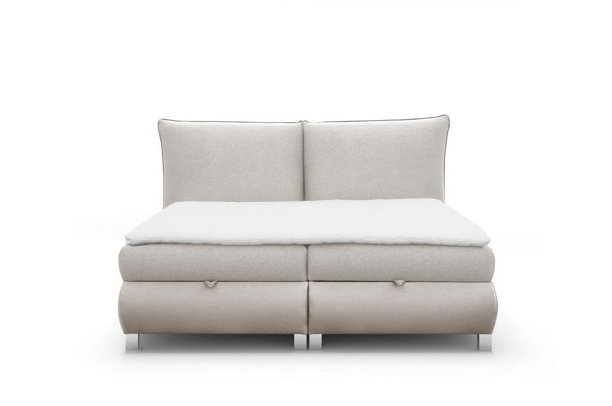 BOXBETT Valentin In Neve - Beige, Holzwerkstoff/Textil (120/200cm) - Fun Möbel