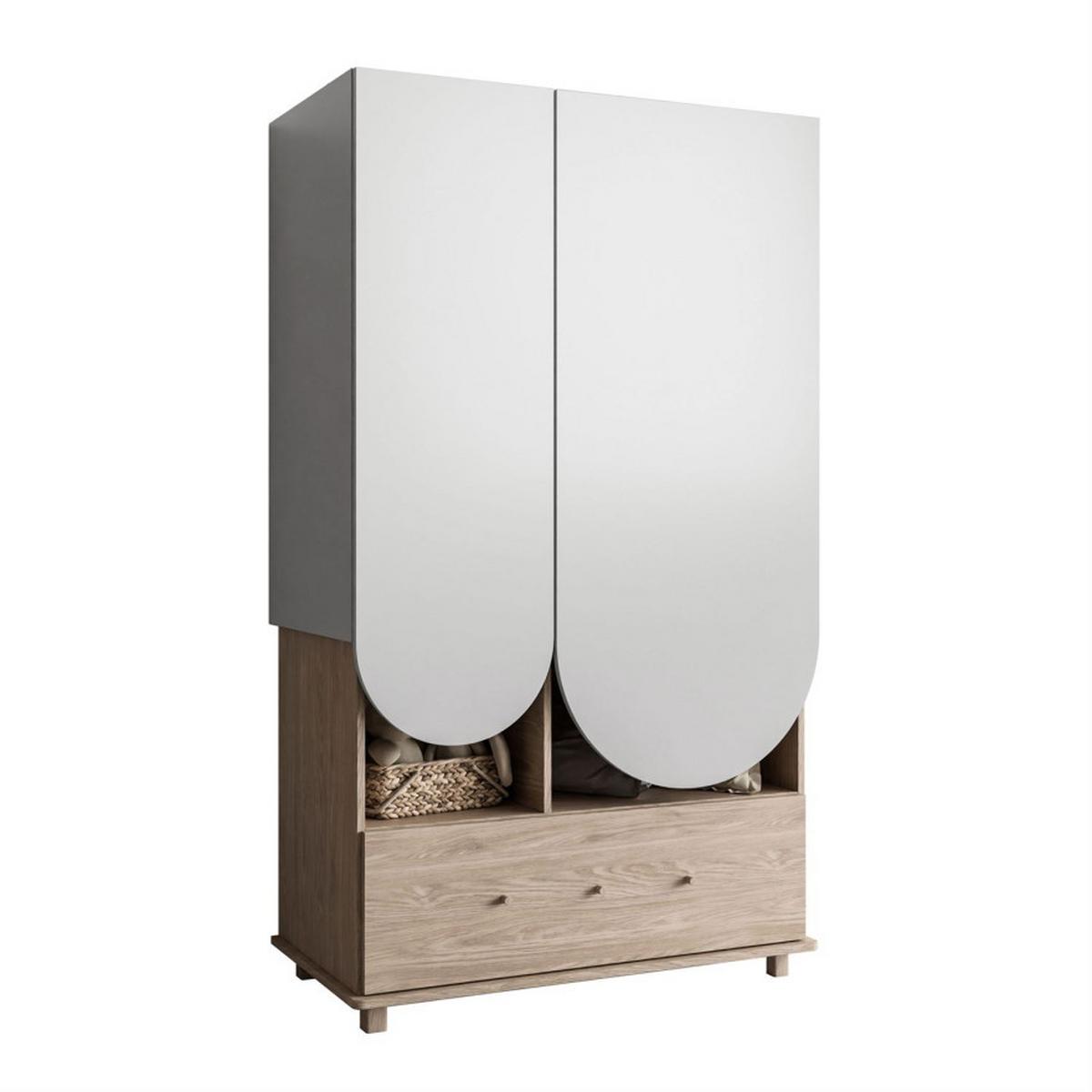 KINDERKLEIDERSCHRANK 2-türig BLOOM 2D1S - Kaschmir, Holzwerkstoff (100/176/52cm) - Lookway