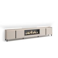 LOWBOARD, Beige, 315/35/61cm, Kamin mit Feuereffekt XXL - Beige, Holzwerkstoff (315/61/35cm) - Skraut Home