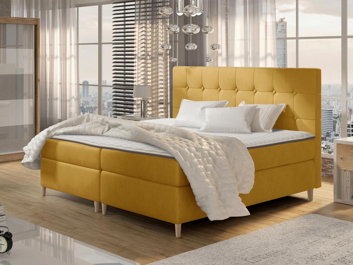 BOXBETT Avanti - H3 - Gelb, Holz/Textil (160/200cm) - MIRJAN24