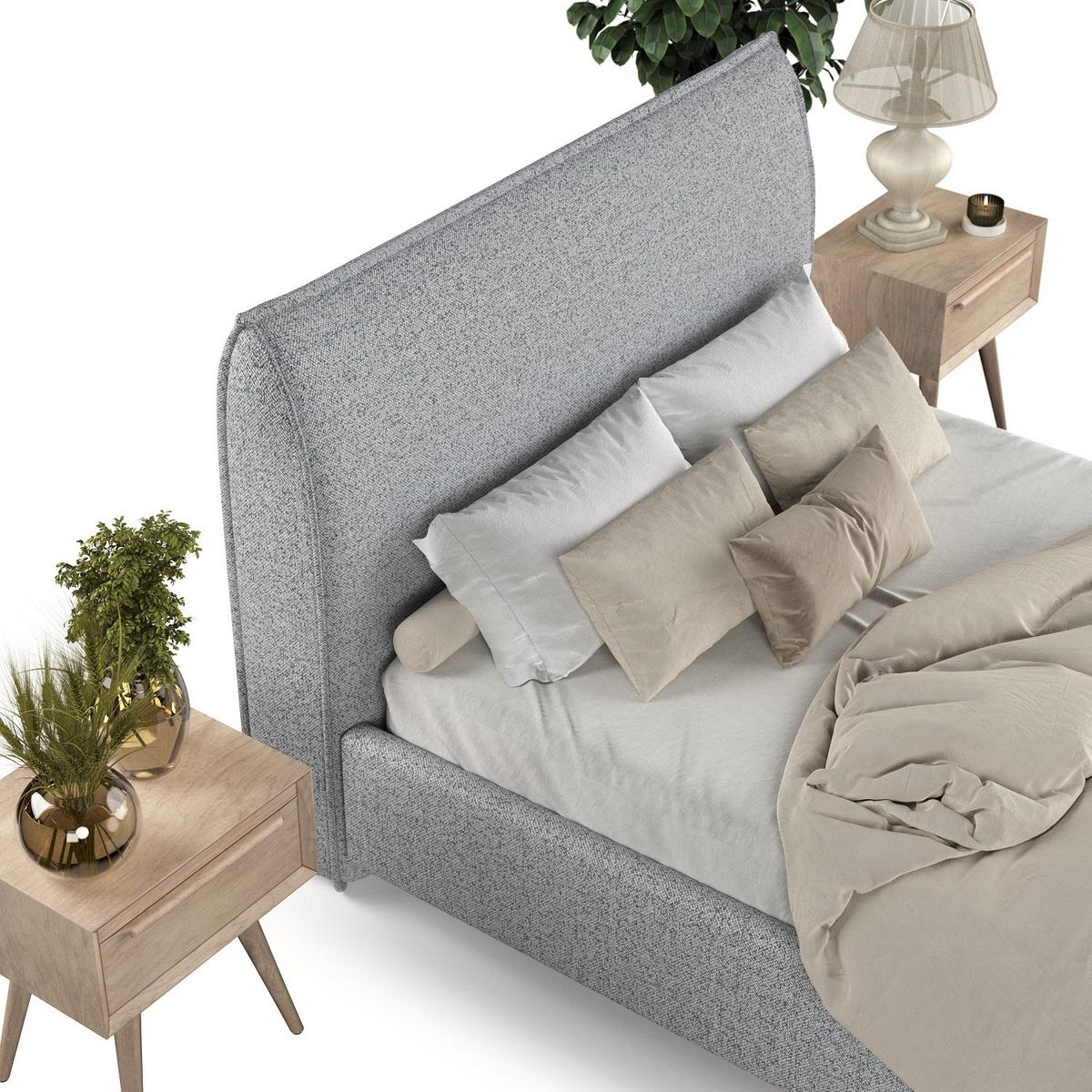 POLSTERBETT Mira 180/200 cm Grau im Riva Stoff - Naturfarben/Grau, Holz/Holzwerkstoff (180/200cm) - AltaBeds