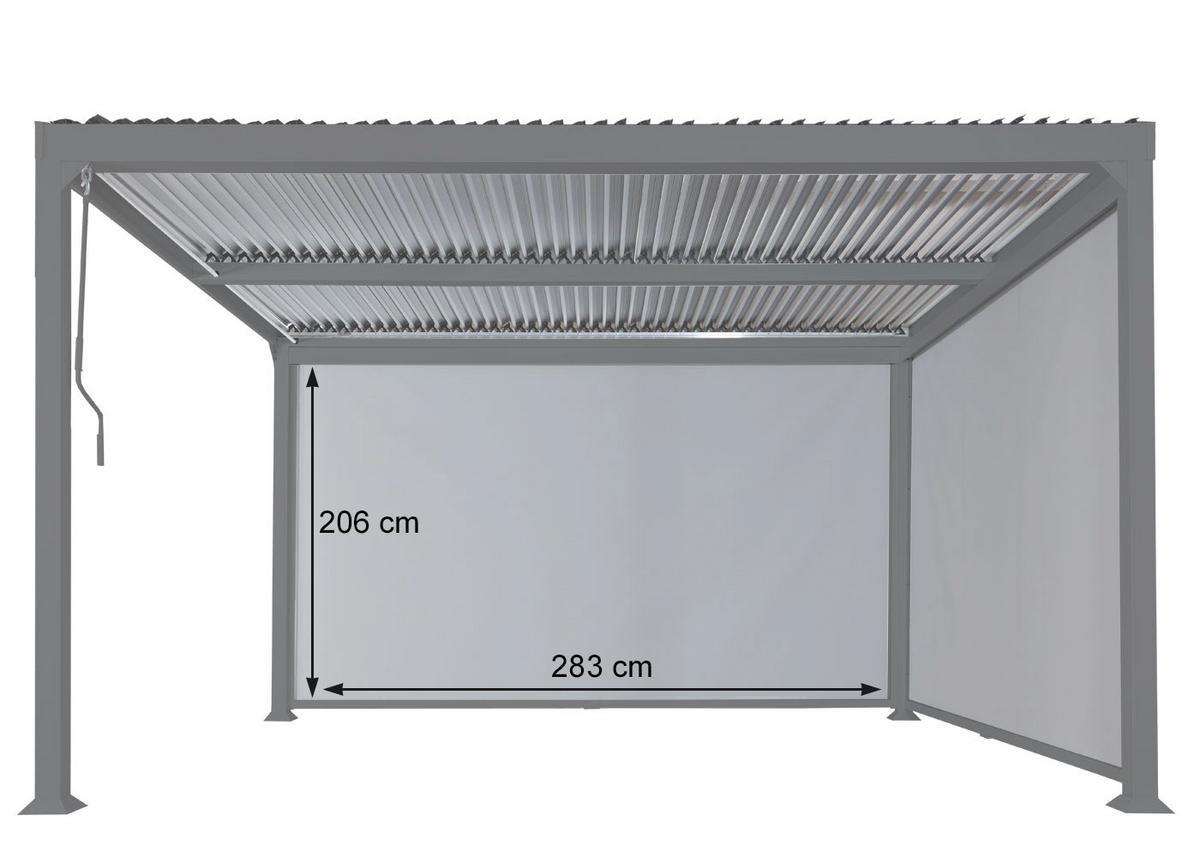 SEITENWAND FÜR PERGOLA Anthrazit - Anthrazit, Textil (283/206/1cm) - MCW