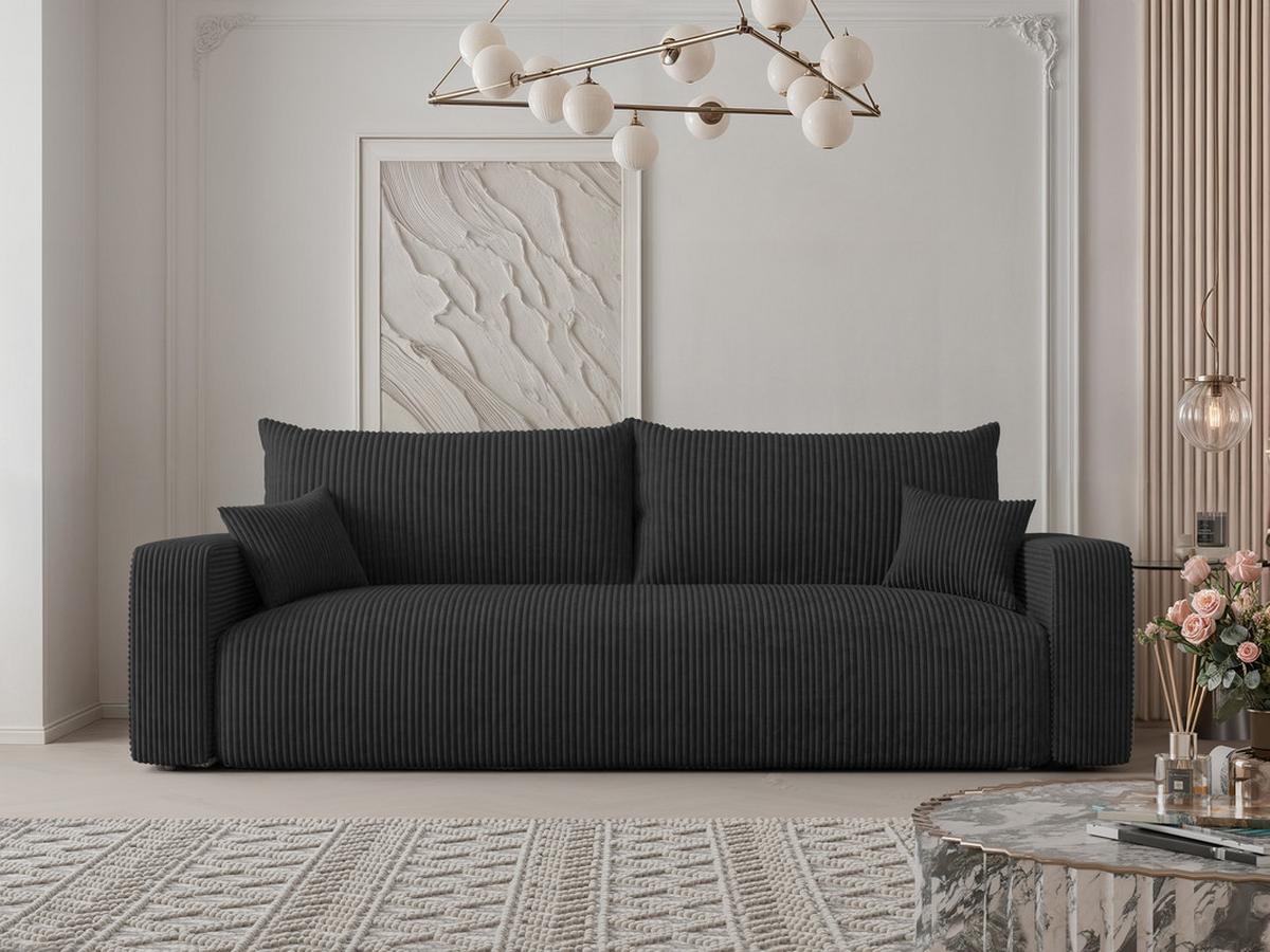 SCHLAFSOFA PIANO mit Bettkasten, Anthrazit - Anthrazit, Textil (246/79/93cm) - Idohome