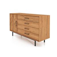 KOMMODE BREIT LEON Wildeiche - Wildeiche, Holz (144/80/45cm) - byoak