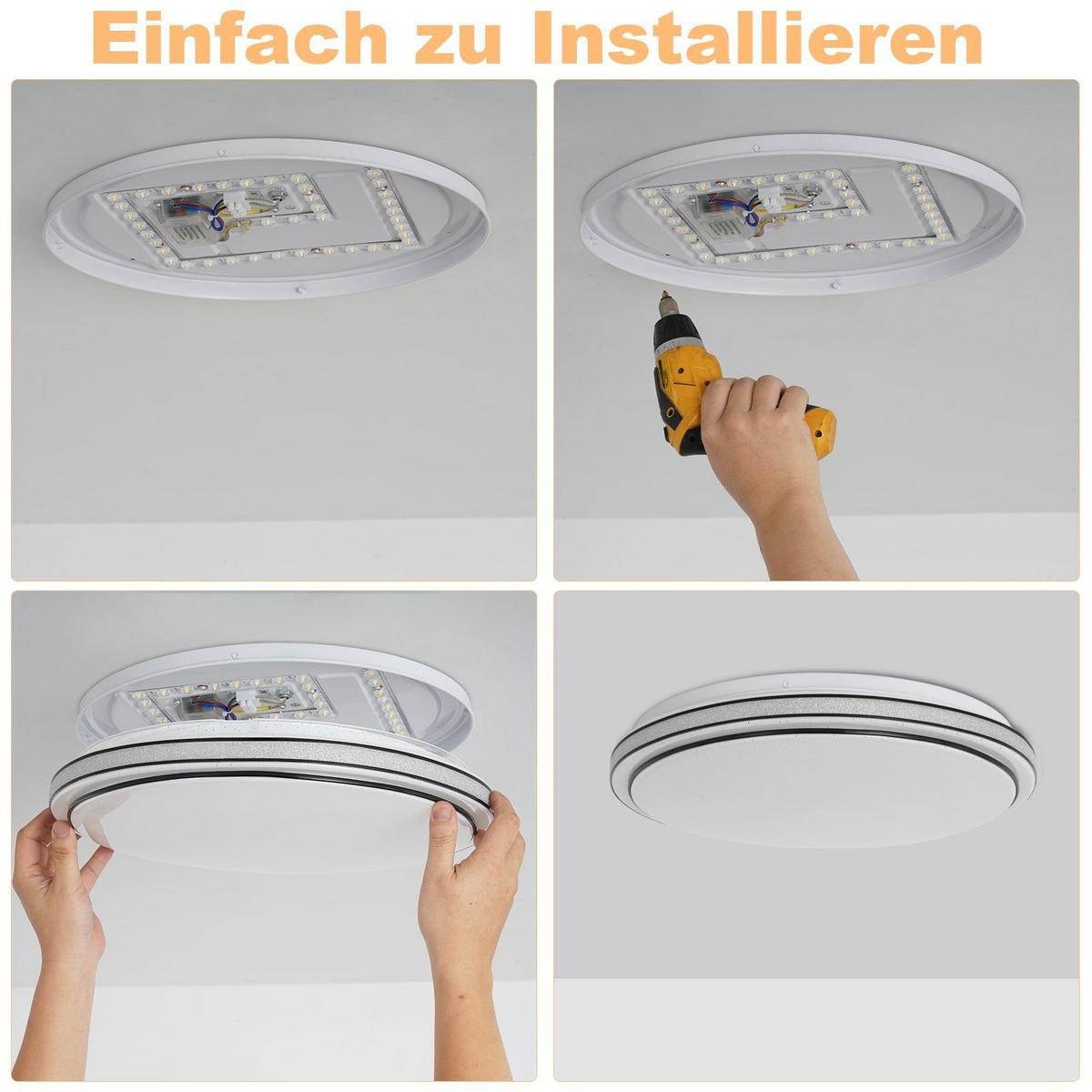 LED-DECKENLEUCHTE Anton 27/27/6 cm - Schwarz, Kunststoff (27/27/6cm) - Nettlife