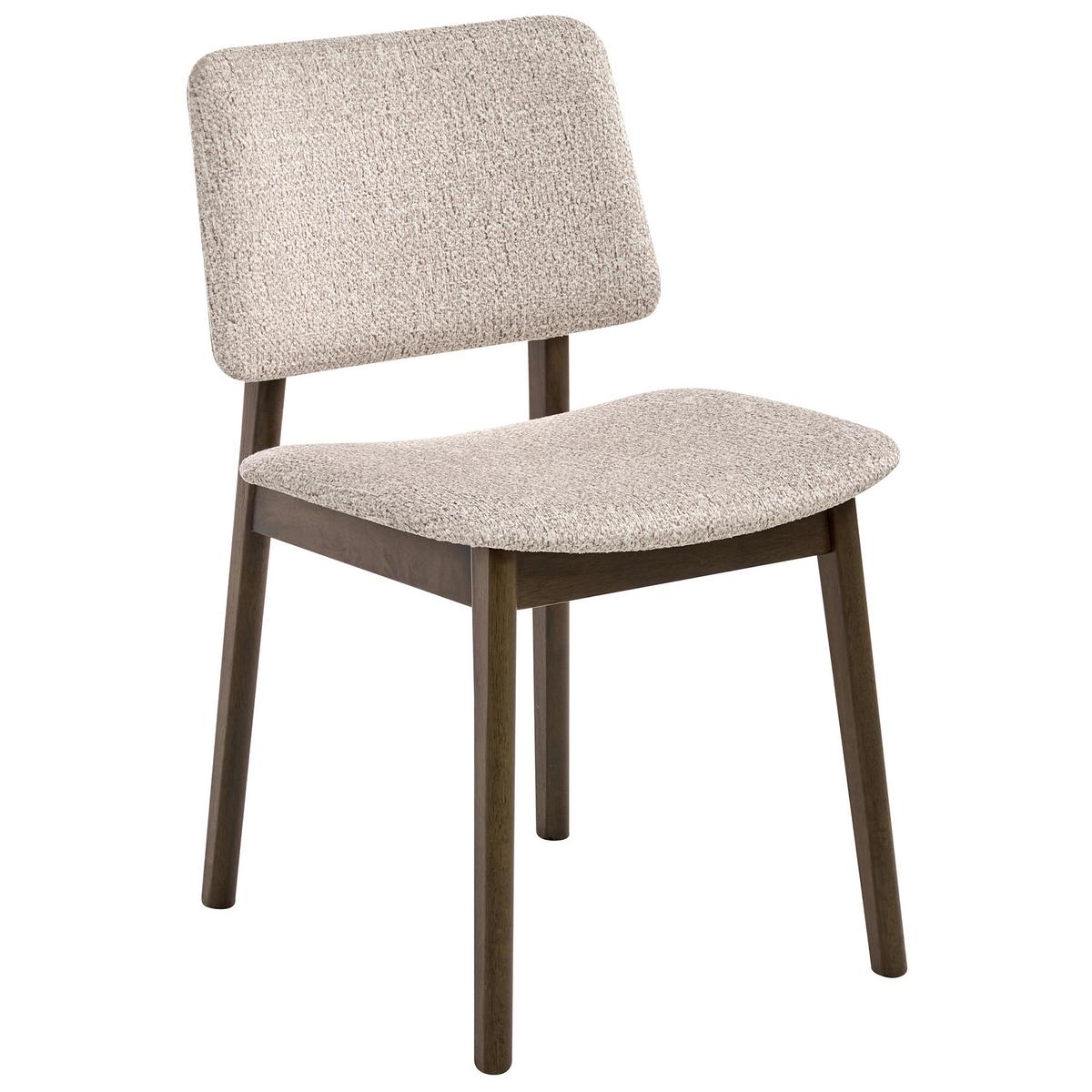 ESSZIMMERSTUHL 2er-Set Bouclé Dunkelbraun/Taupe Blane - Taupe, Holz (48/79/52cm) - Beliani