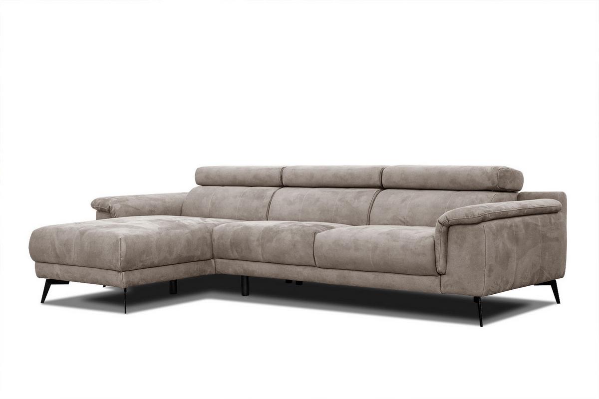 ECKSOFA FIERO 4-Sitzer, beige - Beige/Schwarz, Holzwerkstoff/Textil (158/269cm) - Wozimo