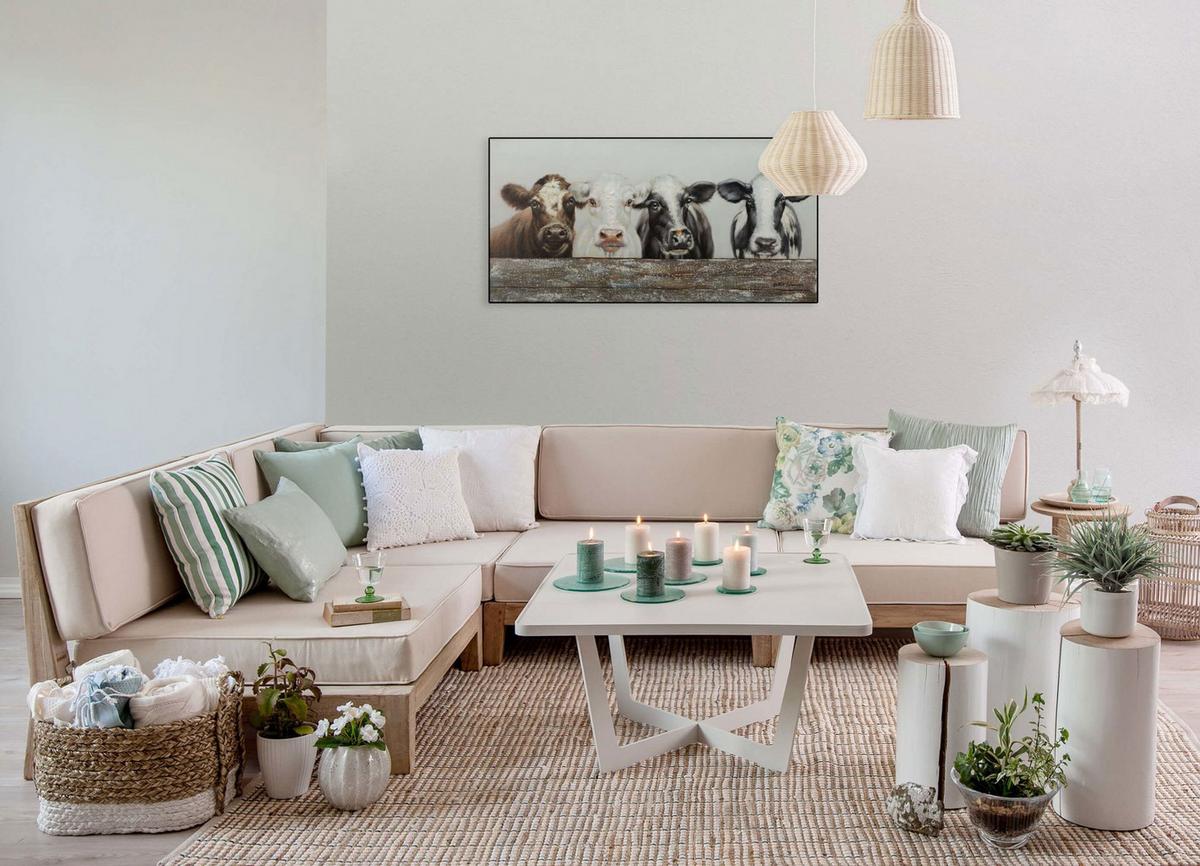 ÖLGEMÄLDE 100/50 cm - Schwarz/Weiß, Holz/Textil (100/50cm) - KUNSTLOFT