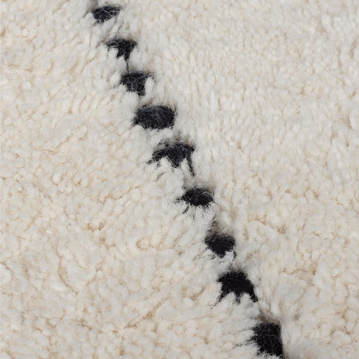 WOLLTEPPICH handgewebt THORN, gestreift, Beige-Schwarz, 120 x 170 cm - Beige, Textil (170/120cm) - KADIMA DESIGN
