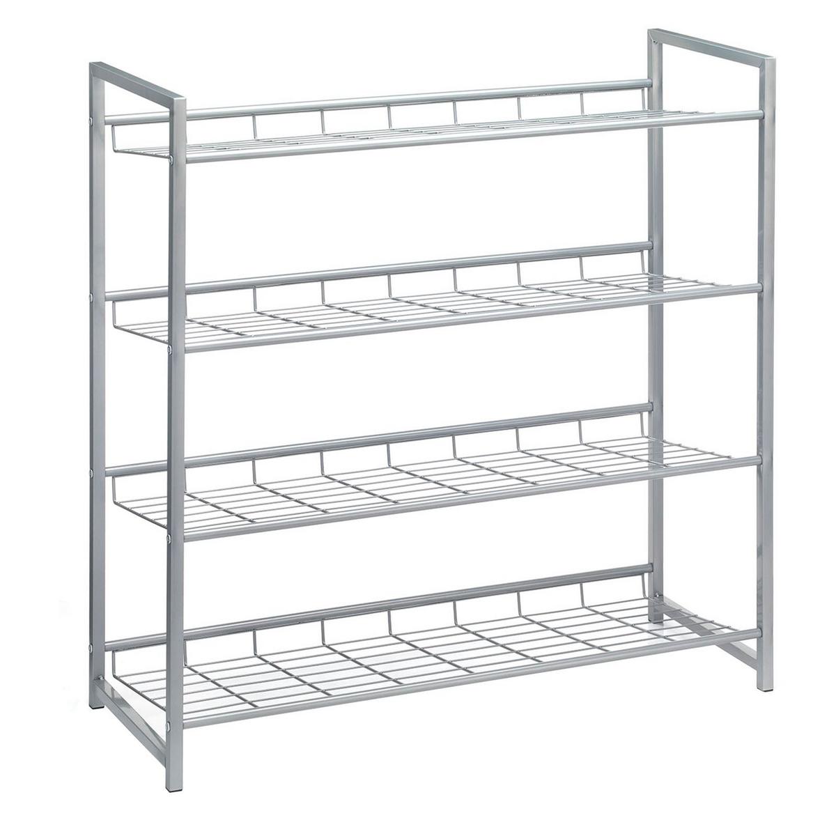 SCHUHREGAL SYSTEM - Silberfarben, Metall (81/84/30cm) - CARO-Möbel