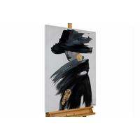ACRYLBILD HANDGEMALT 60/90 cm - Schwarz, Holz/Textil (60/90cm) - KUNSTLOFT