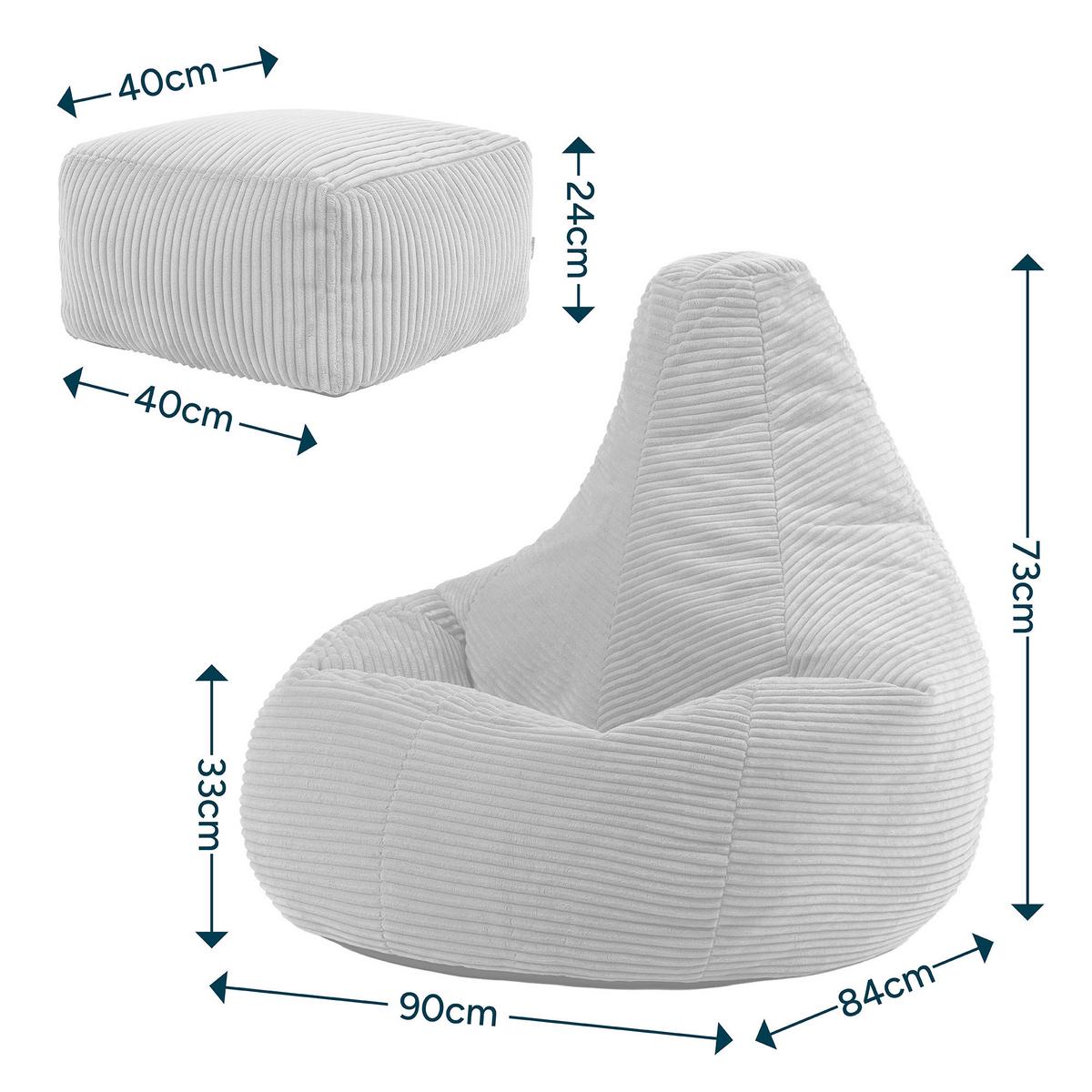SITZSACK Dalton mit Hocker - Dunkelblau, Textil (82/76/82cm) - icon