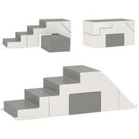 BAUSTEINSET 2er-Set Schaumstoff Bausteine Bauspielzeug für 1-3 Jahre alt Kinder - Grau, Kunststoff (49/47/147cm) - HOMCOM