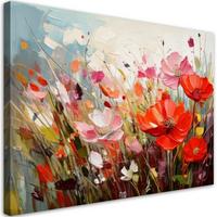 LEINWANDBILD Blumen 100x70cm - Multicolor, Textil (100/70cm) - Feeby