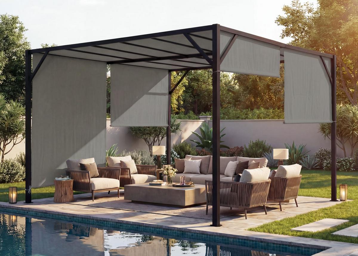 PERGOLA BEJA taupe - Taupe, Metall (305/212/405cm) - MCW
