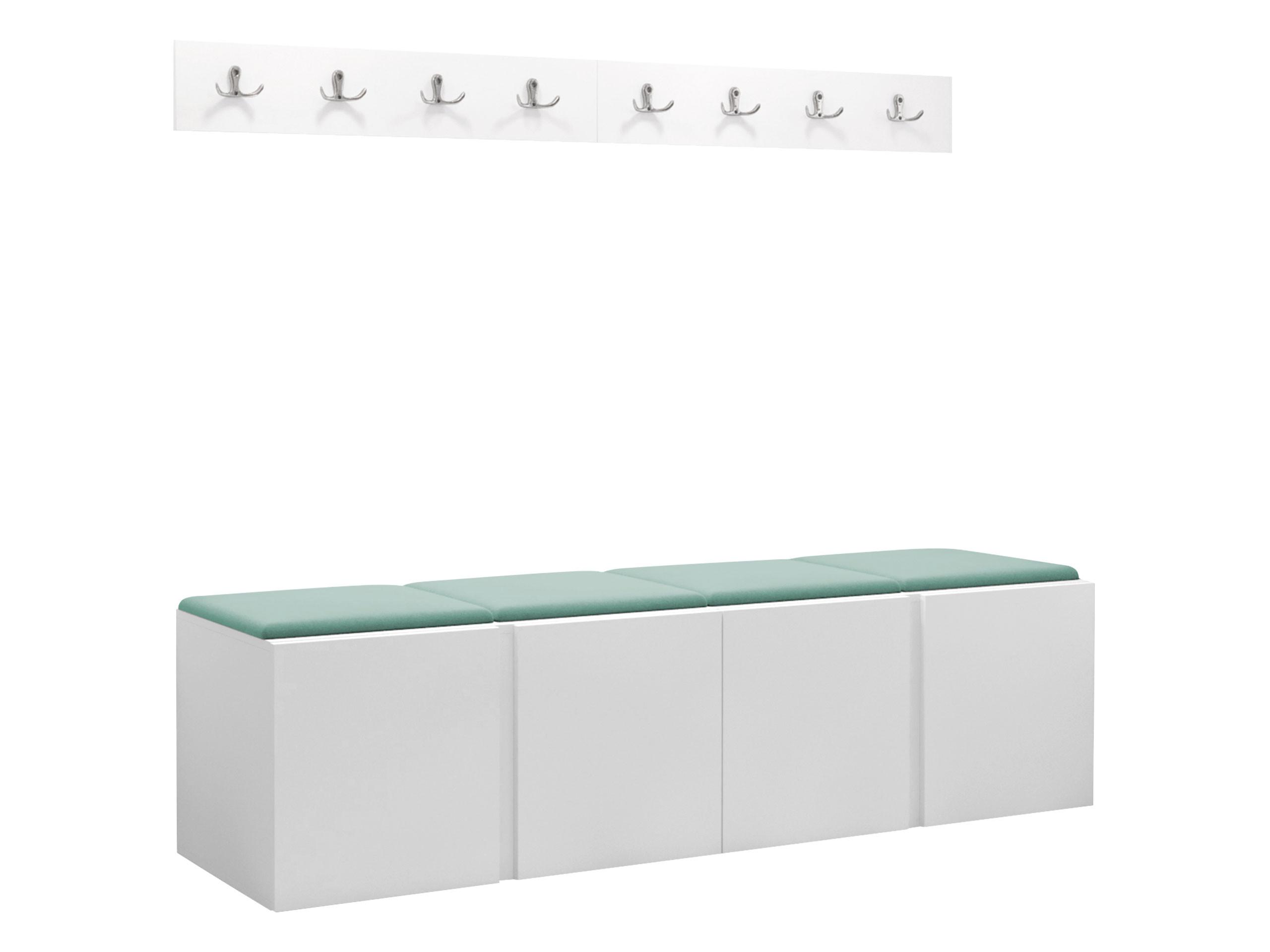 GARDEROBEN-SET Orion VII - Weiß/Mintgrün, Holzwerkstoff/Kunststoff (168/42/46cm) - MIRJAN24