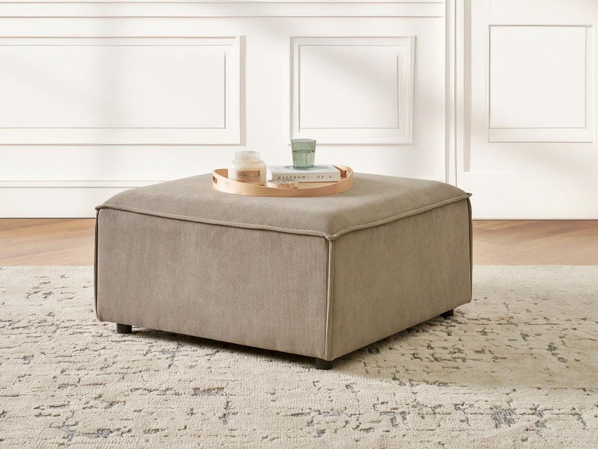 OTTOMANE Cord Hellbraun Ardal - Hellbraun, Textil (86/45/86cm) - Beliani