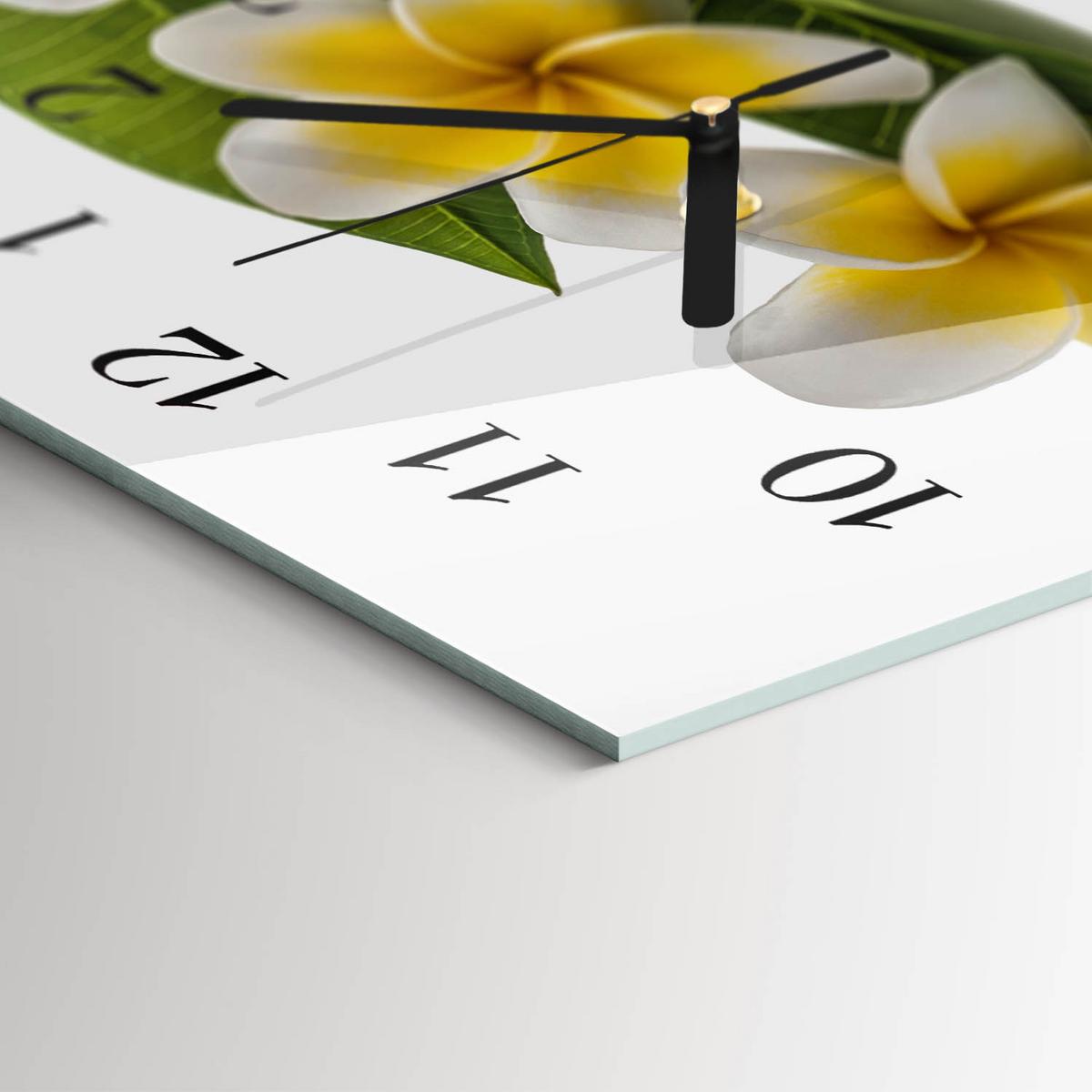 WANDUHR aus Glas 60x30 cm - Blumen - Gelb, Glas (60/30/0.4cm) - TULUP