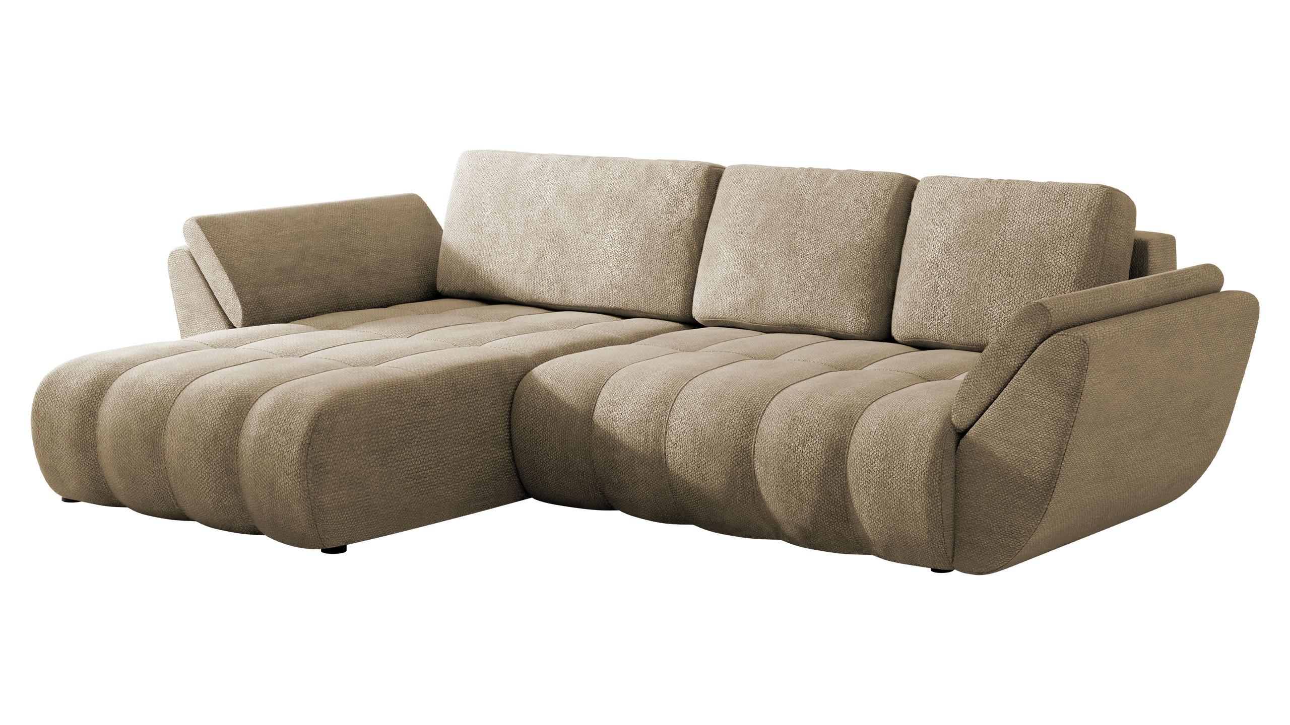 ECKSOFA Faro - Hellbraun/Schwarz, Holz/Kunststoff (283/195cm) - MIRJAN24