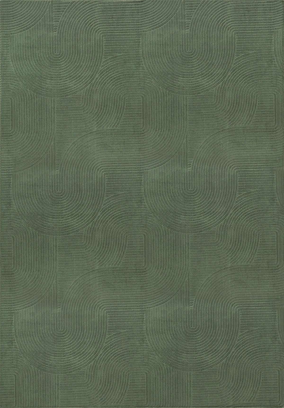 KURZFLORTEPPICH Antirutsch Geometrisch DALAR Polypropylen Waldgrün 160 x 220 cm - Grün, Textil (160/220cm) - KADIMA DESIGN