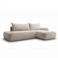 ECKSOFA GOYA mit Schlaffunktion und Bettkasten, Rechte, Perfect Harmony 04 - Ecru, Textil (302/184cm) - Lookway