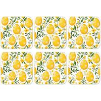 GLASUNTERSETZER 6er-Set Blumen - Ostereier - Gelb Tischset für Gläser 10x10 cm - Gelb, Naturmaterialien (10/0.2cm) - MuchoWow