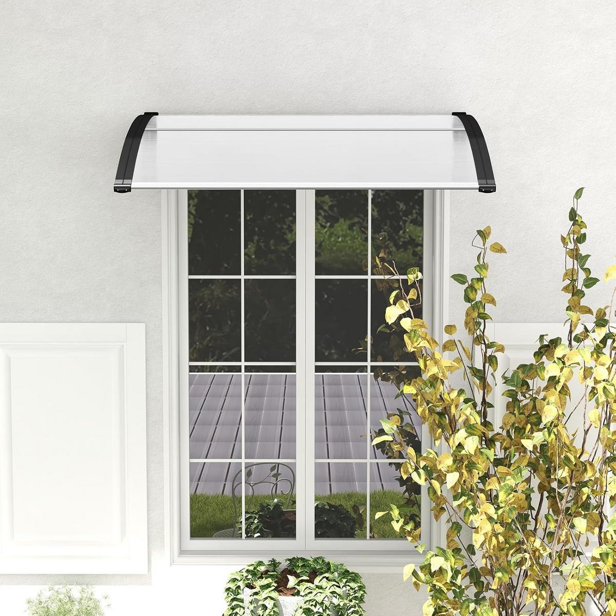 HAUSTÜRVORDACH Transparent - Transparent, Kunststoff (122/28/99cm) - COSTWAY