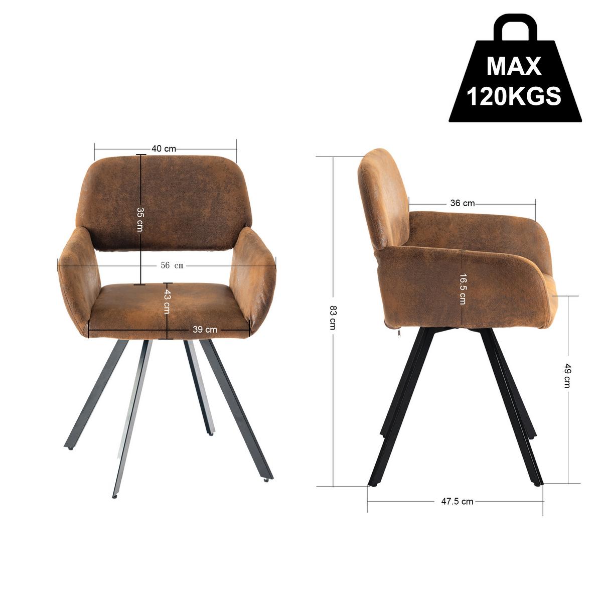 ESSZIMMER SET mit Ausziehbarem Tisch und Drehstühlen - Modernes Design - Schwarz/Braun, Holzwerkstoff/Metall (80/75/160cm) - Urban Meuble