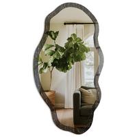 SPIEGEL 90x45 cm asymmetrisch mit Druck - Moderner Marmor - Transparent, Glas (45/90/0.4cm) - TULUP